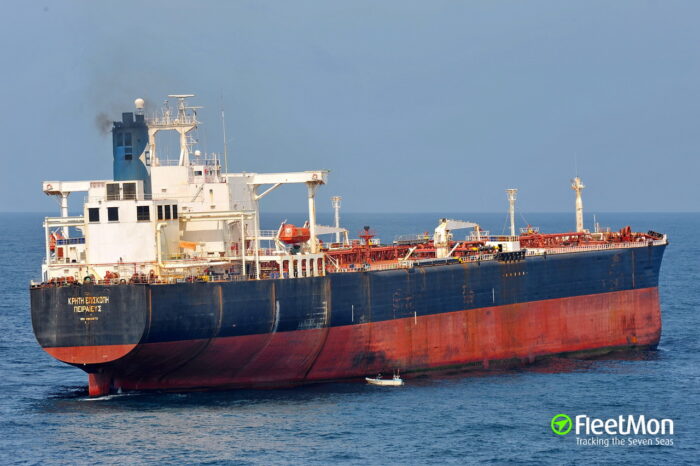 Tanker with Indian diesel fuel is being unloaded in the port of Mykolaiv