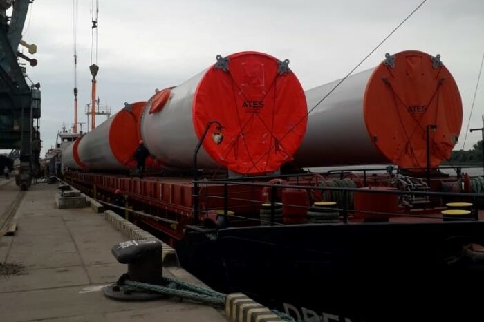 Equipment for the Dniester wind-power station arrived at the port of Reni