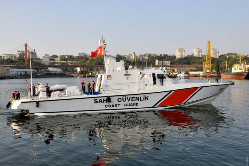 The cutter of the Turkish Coast Guard arrived at the port of Odesa ...