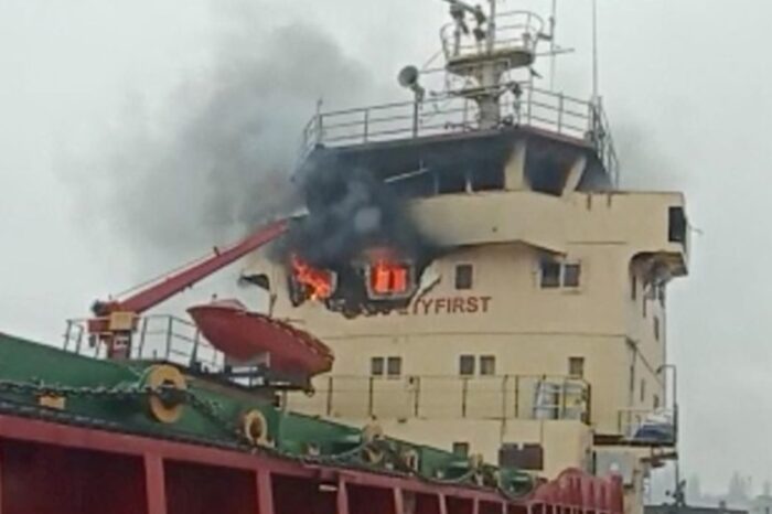 Russian federation attacked the port of Kherson